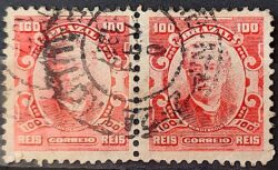 Selo Regular Cod RHM 139a Alegoria Republicana Eduardo Wandenkolk Militar Marinha 1906 Circulado Par 5