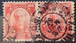 Selo Regular Cod RHM 139a Alegoria Republicana Eduardo Wandenkolk Militar Marinha 1906 Circulado Par 6