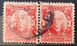 Selo Regular Cod RHM 139a Alegoria Republicana Eduardo Wandenkolk Militar Marinha 1906 Circulado Par 7