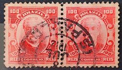 Selo Regular Cod RHM 139a Alegoria Republicana Eduardo Wandenkolk Militar Marinha 1906 Circulado Par 8