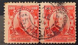 Selo Regular Cod RHM 139a Alegoria Republicana Eduardo Wandenkolk Militar Marinha 1906 Circulado Par 9