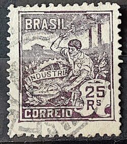 Selo Regular Cod RHM 175 Vovo Industria 25 Reis Sem Filigrana 1920 Circulado 10