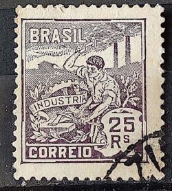 Selo Regular Cod RHM 175 Vovo Industria 25 Reis Sem Filigrana 1920 Circulado 11