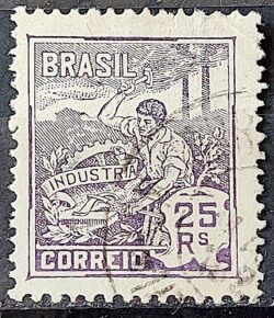 Selo Regular Cod RHM 175 Vovo Industria 25 Reis Sem Filigrana 1920 Circulado 14