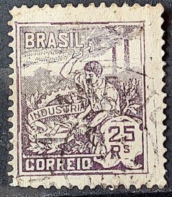 Selo Regular Cod RHM 175 Vovo Industria 25 Reis Sem Filigrana 1920 Circulado 2