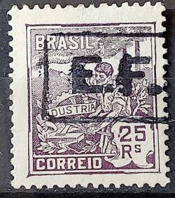 Selo Regular Cod RHM 175 Vovo Industria 25 Reis Sem Filigrana 1920 Circulado 8