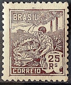Selo Regular Cod RHM 175b Vovo Industria 25 Reis Papel Cebolinha Sem Filigrana 1922 2