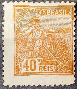 Selo Regular Cod RHM 176 Vovo Agricultura 40 Reis Sem Filigrana 1922 1