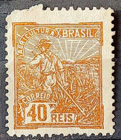 Selo Regular Cod RHM 176 Vovo Agricultura 40 Reis Sem Filigrana 1922 2