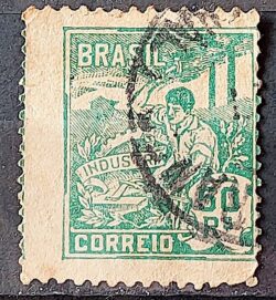 Selo Regular Cod RHM 177 Vovo Industria 50 Reis Sem Filigrana 1920 Circulado 14