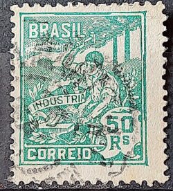 Selo Regular Cod RHM 177 Vovo Industria 50 Reis Sem Filigrana 1920 Circulado 20