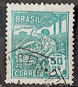 Selo Regular Cod RHM 177 Vovo Industria 50 Reis Sem Filigrana 1920 Circulado 5