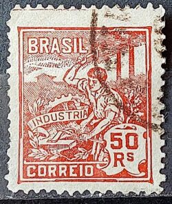 Selo Regular Cod RHM 178 Vovo Industria 50 Reis Sem Filigrana 1922 Circulado 11