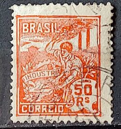 Selo Regular Cod RHM 178 Vovo Industria 50 Reis Sem Filigrana 1922 Circulado 13