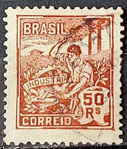 Selo Regular Cod RHM 178 Vovo Industria 50 Reis Sem Filigrana 1922 Circulado 15