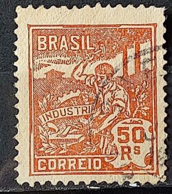 Selo Regular Cod RHM 178 Vovo Industria 50 Reis Sem Filigrana 1922 Circulado 16