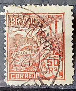 Selo Regular Cod RHM 178 Vovo Industria 50 Reis Sem Filigrana 1922 Circulado 17