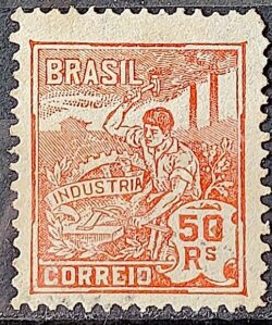 Selo Regular Cod RHM 178 Vovo Industria 50 Reis Sem Filigrana 1922 Circulado 18