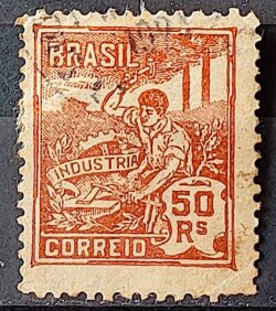 Selo Regular Cod RHM 178 Vovo Industria 50 Reis Sem Filigrana 1922 Circulado 6