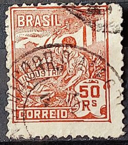 Selo Regular Cod RHM 178 Vovo Industria 50 Reis Sem Filigrana 1922 Circulado 8
