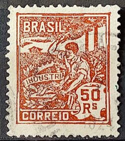 Selo Regular Cod RHM 178 Vovo Industria 50 Reis Sem Filigrana 1922 Circulado 9