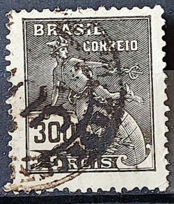 Selo Regular Cod RHM 185 Vovo Mercurio e Globo 300 Reis Sem Filigrana 1920 Circulado 16