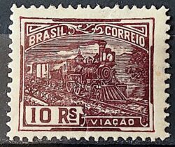 Selo Regular Cod RHM 189 Vovo Viacao Trem 10 Reis Filigrana D 1921 1