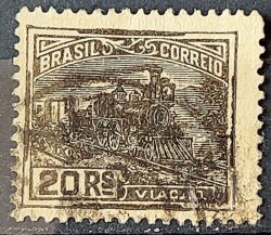 Selo Regular Cod RHM 190 Vovo Viacao Trem 20 Reis Filigrana D 1921 Circulado 1