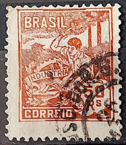 Selo Regular Cod RHM 194 Vovo Industria 50 Reis Filigrana D 1921 Circulado 4