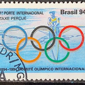 C 1883 Selo 100 Anos Comite Olimpico Internacional Olimpiadas Canoagem 1994 Circulado 1
