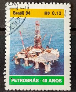 C 1906 Selo 40 Anos da Petrobras Energia Petroleo 1994 Circulado 1