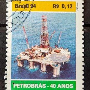 C 1906 Selo 40 Anos da Petrobras Energia Petroleo 1994 Circulado 1