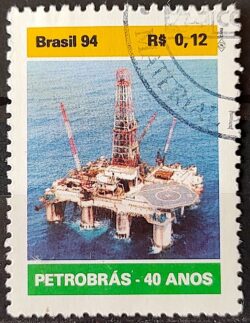 C 1906 Selo 40 Anos da Petrobras Energia Petroleo 1994 Circulado 2