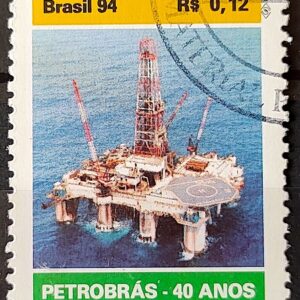 C 1906 Selo 40 Anos da Petrobras Energia Petroleo 1994 Circulado 2
