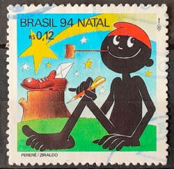 C 1931 Selo de Natal Ziraldo Saci Perere 1994 Circulado 1