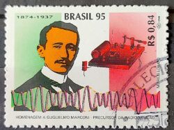 C 1941 Selo Guilhermino Marconi Comunicacao Radio 1995 Circulado 1