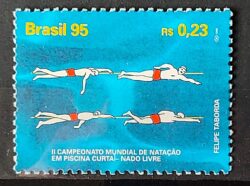 C 1977 Selo Campeonato Mundial de Natacao 1995 Circulado 1