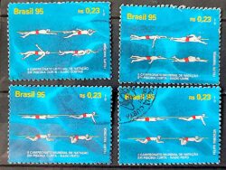 C 1977 Selo Campeonato Mundial de Natacao 1995 Serie Completa Circulado 1