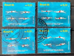 C 1977 Selo Campeonato Mundial de Natacao 1995 Serie Completa Circulado 2