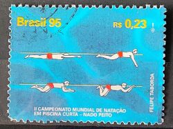 C 1978 Selo Campeonato Mundia de Natacao Nado Peito 1995 Circulado 1