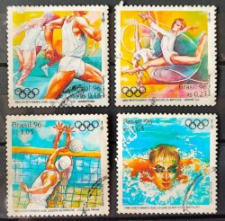 C 1996 Selo 100 Anos das Olimpiadas Volei Natacao Ginastica Atletismo 1996 Serie Completa Circulado 1