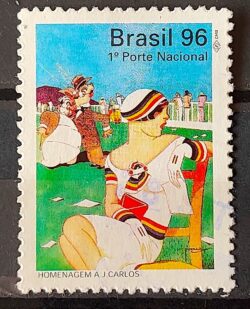 C 2021 Selo J Carlos Arte Pintura Charge 1996 Circulado 1