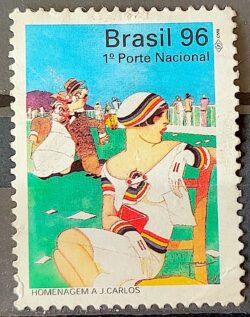 C 2021 Selo J Carlos Arte Pintura Charge 1996 Circulado 2