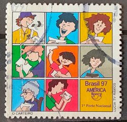 C 2023 Selo UPAEP Carteiro Servico Postal 1997 Circulado 1