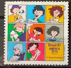 C 2023 Selo UPAEP Carteiro Servico Postal 1997 Circulado 2