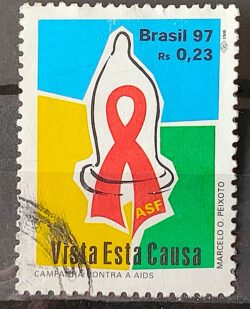 C 2028 Selo Campanha Contra a Aids Saude 1997 Circulado 1
