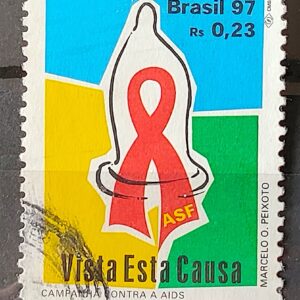 C 2028 Selo Campanha Contra a Aids Saude 1997 Circulado 1