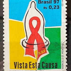 C 2028 Selo Campanha Contra a Aids Saude 1997 Circulado 2