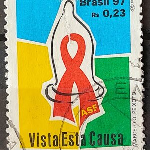 C 2028 Selo Campanha Contra a Aids Saude 1997 Circulado 3