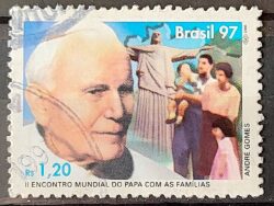 C 2043 Selo Encontro Mundial do Papa com as Familias Religiao 1997 Circulado 12